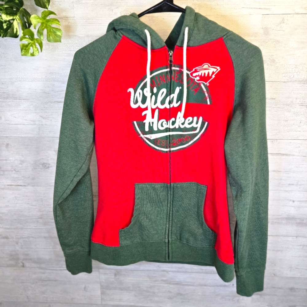 NHL Minnesota Wild Red and Green Full-Zip Hoodie